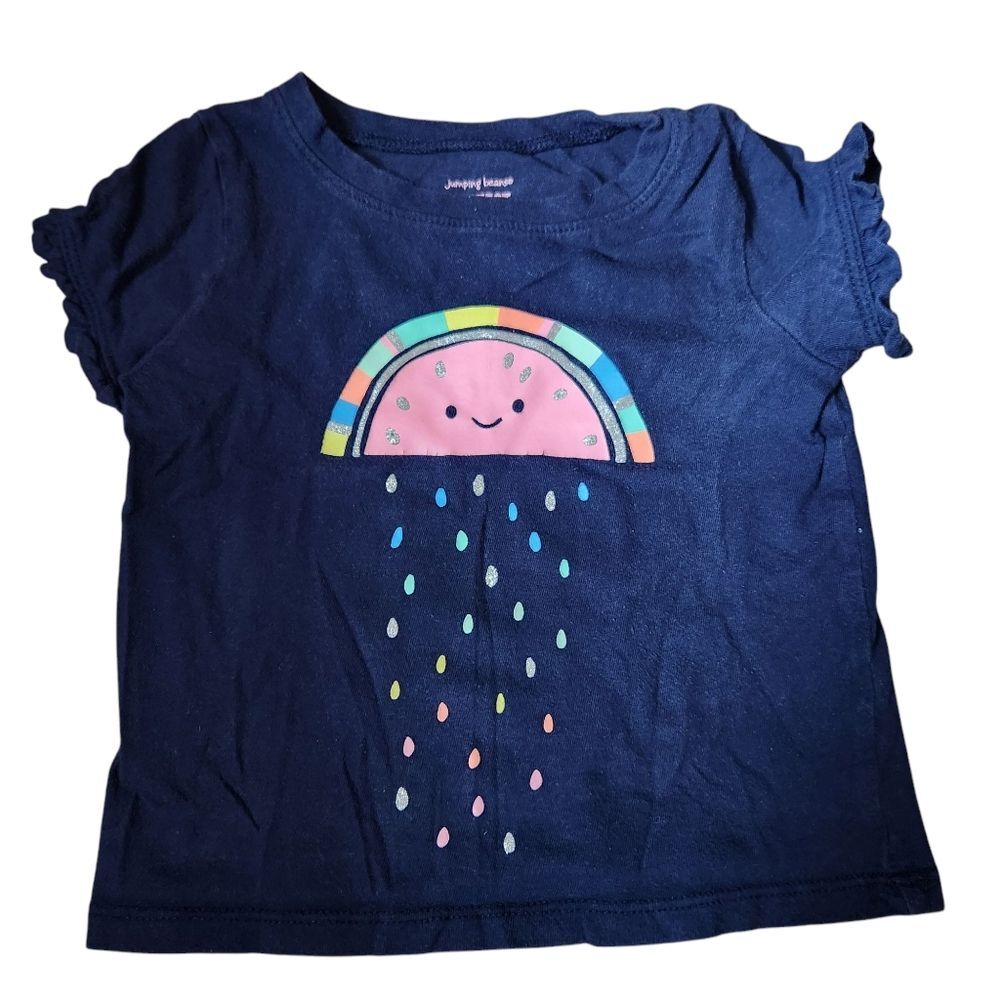 Jumping Beans Girls' Watermelon Softest Tee Short Sleeves Size 12 Months Navy
